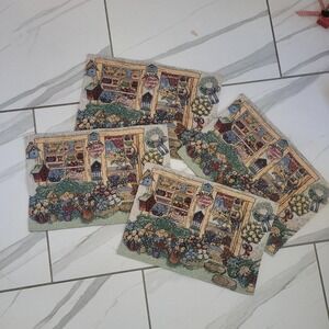 et of 4 vintage flora cottagecore l tapestry placemats